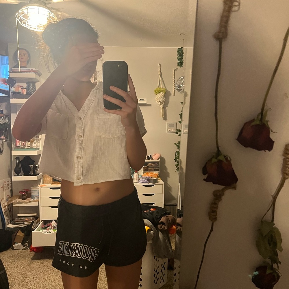 Marshalls White Button-Up Blouse